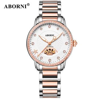 ABORNI 2019 Luxury Mechanical Women Watches Brand Diamand Ladies Dress Bracelet Watch Steel Rose Gold Clock relogio feminino
ABORNI 2019 Luxury Mechanical Women Watches Brand Diamand Ladies Dress Bracelet Watch Steel Rose Gold Clock relogio feminino
