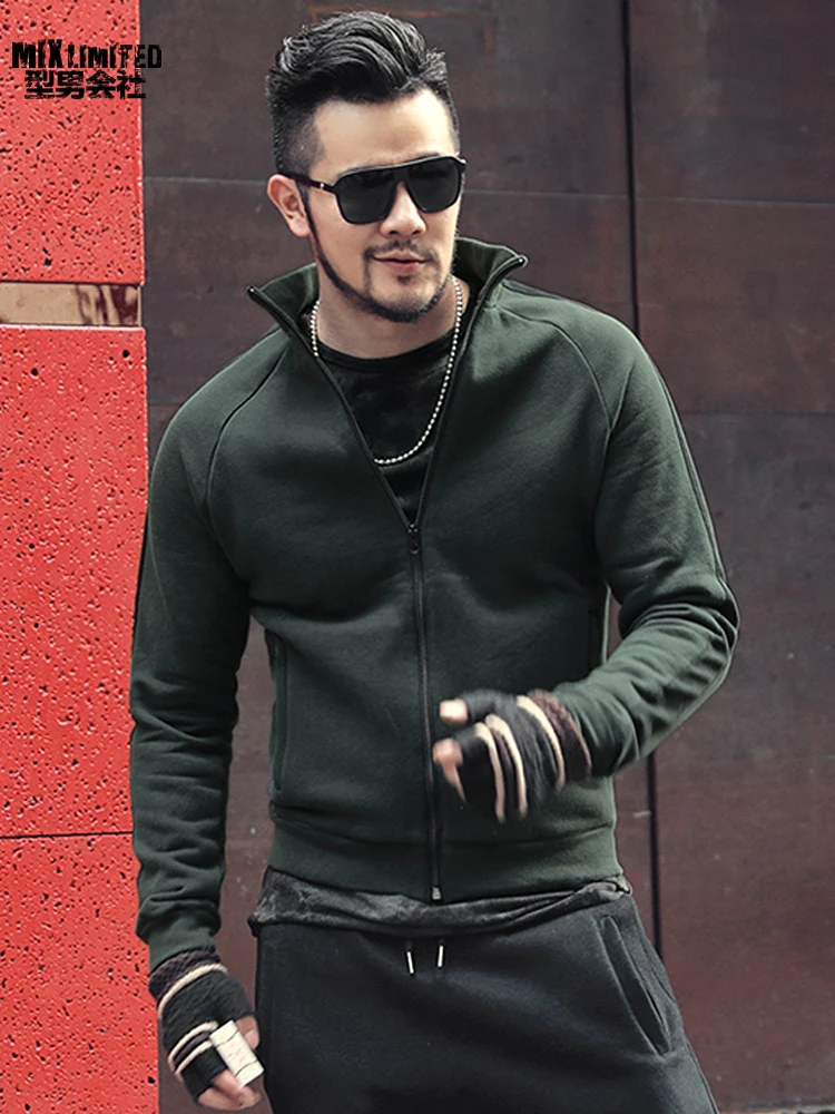 Fleece Lining Thickening Men Slim Short Stand Collar Sweatshirt Men Zipper Sportswear Sweatshirt Casual Cotton Jacket F8195
Fleece Lining Thickening Men Slim Short Stand Collar Sweatshirt Men Zipper Sportswear Sweatshirt Casual Cotton Jacket F8195