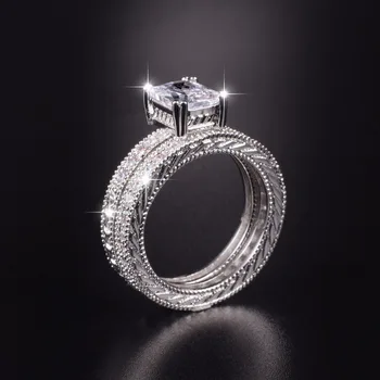 Classical Solid 10KT White gold Plated Diamant ring Wedding Finger Ring Sets for Women Lady's Vintage CZ Jewelry Accessories
Classical Solid 10KT White gold Plated Diamant ring Wedding Finger Ring Sets for Women Lady's Vintage CZ Jewelry Accessories