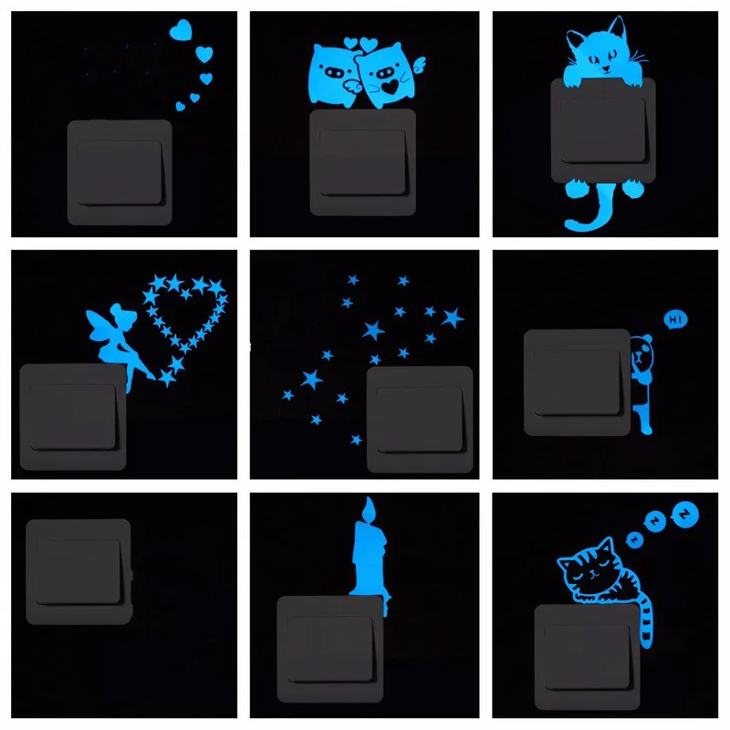 1PC Luminous Cartoon Switch Sticker Glow in the Dark Cat Sticker Fluorescent Fairy Heart Sticker Kid Room Decoration Home Decor
1PC Luminous Cartoon Switch Sticker Glow in the Dark Cat Sticker Fluorescent Fairy Heart Sticker Kid Room Decoration Home Decor