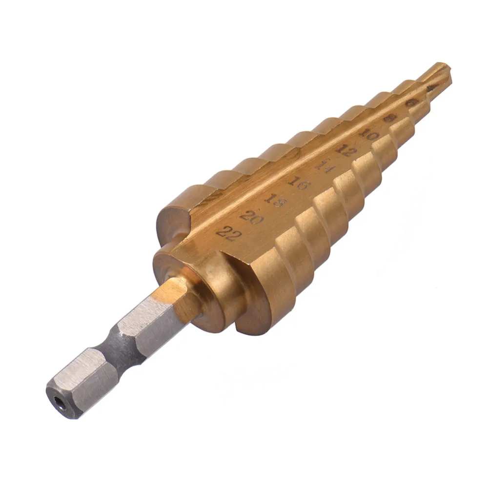 1PC Hex Titanium Step Cone Drill Bit 4-22MM Hole Cutter HSS For Sheet Metalworking Wood Drilling Power Tools
1PC Hex Titanium Step Cone Drill Bit 4-22MM Hole Cutter HSS For Sheet Metalworking Wood Drilling Power Tools