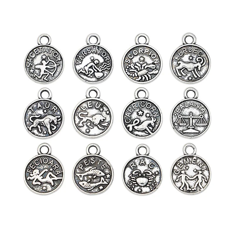 24pcs Antique Silver Plated Constellation Charms Pendants for Jewelry Making DIY Handmade Craft 13x10mm
24pcs Antique Silver Plated Constellation Charms Pendants for Jewelry Making DIY Handmade Craft 13x10mm