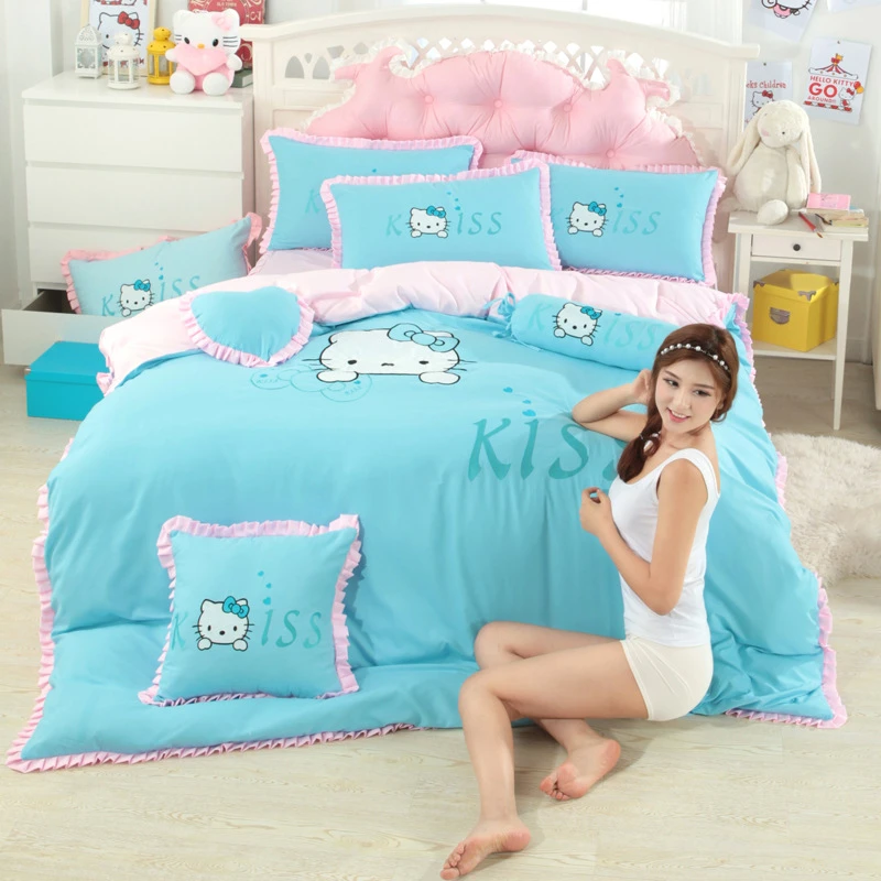 2019 New Blue Hello Kitty Bed Skirt Bedding Set Women Girls Bed Linen Duvet Cover Set with Skirt Pillowcase Twin Full Queen King
2019 New Blue Hello Kitty Bed Skirt Bedding Set Women Girls Bed Linen Duvet Cover Set with Skirt Pillowcase Twin Full Queen King