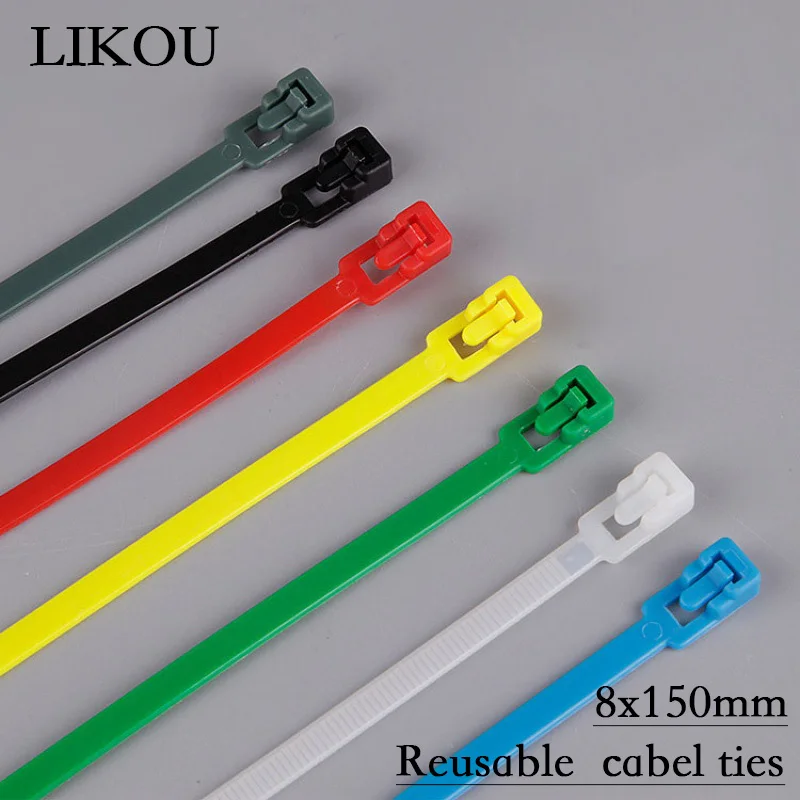 LIKOU Reusable Nylon cable ties colorful 8x150mm 100PCS Reusable slipknot packaging Plastic Zip Tie wrap Strap
LIKOU Reusable Nylon cable ties colorful 8x150mm 100PCS Reusable slipknot packaging Plastic Zip Tie wrap Strap