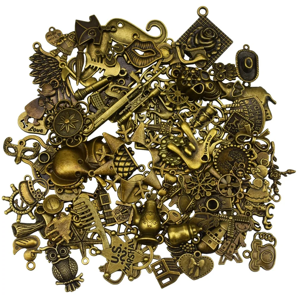 100pcs Antique Bronze Vintage Charms Set DIY Handmade Accessories Necklace Pendants Jewelry Making Supplies
100pcs Antique Bronze Vintage Charms Set DIY Handmade Accessories Necklace Pendants Jewelry Making Supplies