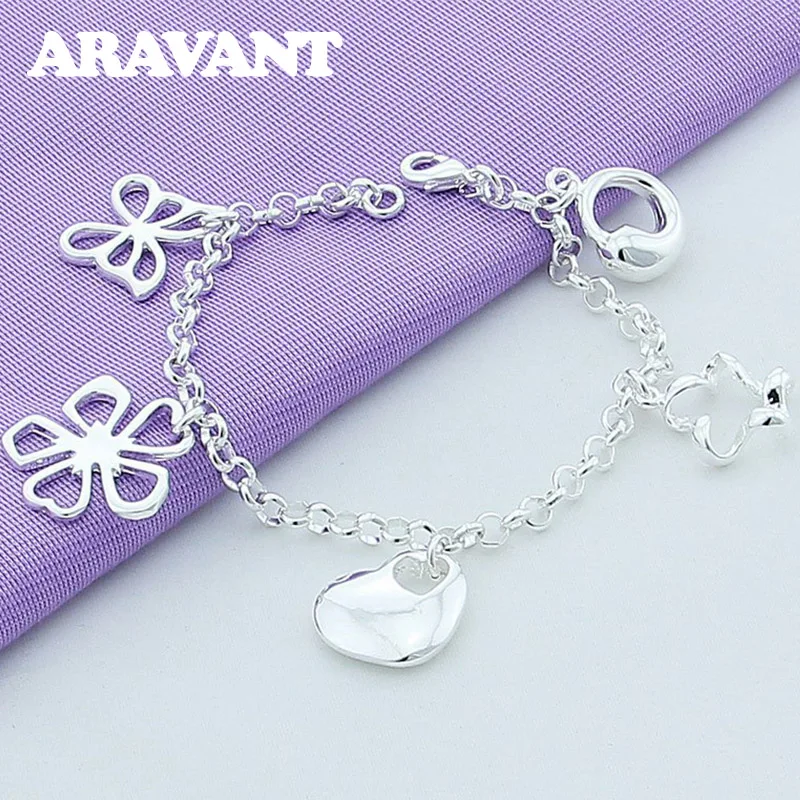 925 Silver Jewelry Charm Bracelets With Love Heart& Flower For Women Wedding Jewelry
925 Silver Jewelry Charm Bracelets With Love Heart& Flower For Women Wedding Jewelry