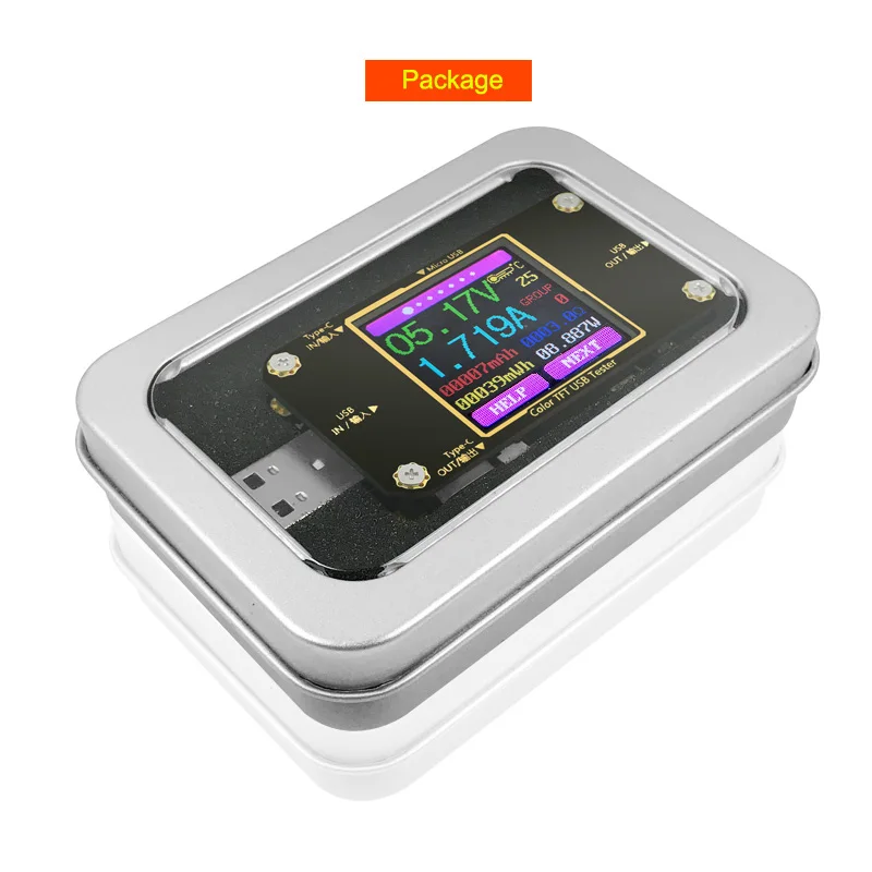 Цифровой USB тестер A3 цветной вольтметр с Bluetooth и разъемом Type C амперметр