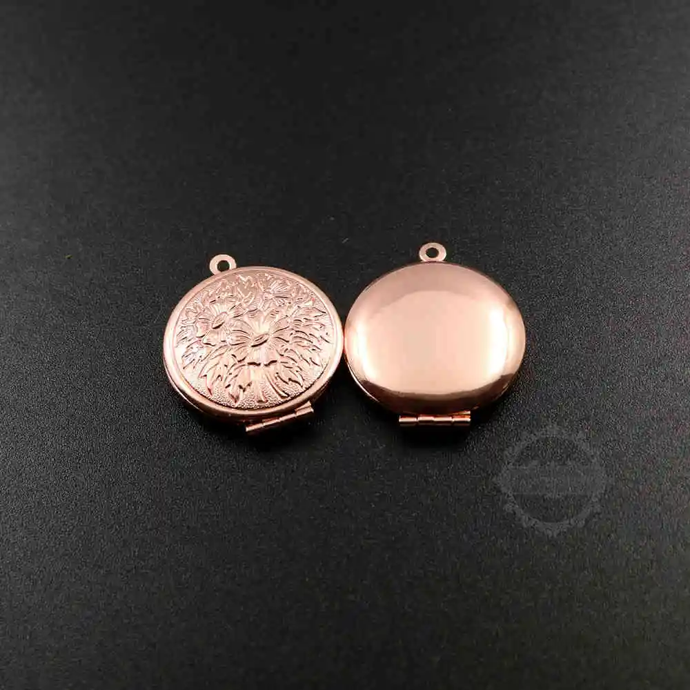 27mm flower engraved rose gold tone brass round photo locket pendant charm DIY supplies 1110032
27mm flower engraved rose gold tone brass round photo locket pendant charm DIY supplies 1110032