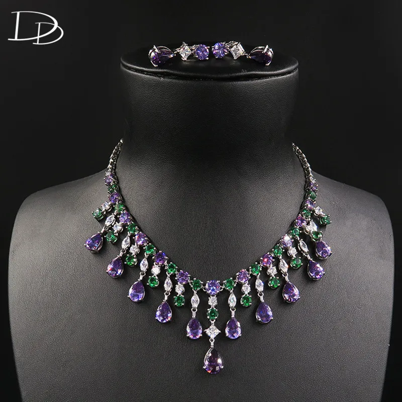 DODO Charm Purple Green AAA Zircon Jewelry Sets Wedding Necklace Drop Earrings For Women White Gold Color Banquet Bijoux D15119
DODO Charm Purple Green AAA Zircon Jewelry Sets Wedding Necklace Drop Earrings For Women White Gold Color Banquet Bijoux D15119