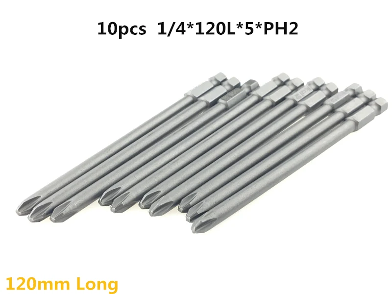 10pcs 1/4"*120L *5.0mm Double-Bit Set Magnetic Electric Screwdriver Bits PH2 Power Tools
10pcs 1/4"*120L *5.0mm Double-Bit Set Magnetic Electric Screwdriver Bits PH2 Power Tools