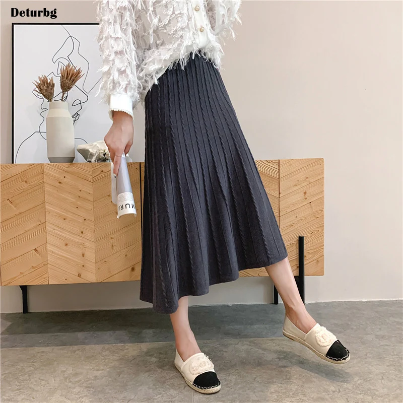 Women Elegant Sweater Skirts Female Casual High Waist Knitted Twist Skirt Korean Midi Skirt For Autunmn Winter Faldas 2019 SK393
Women Elegant Sweater Skirts Female Casual High Waist Knitted Twist Skirt Korean Midi Skirt For Autunmn Winter Faldas 2019 SK393