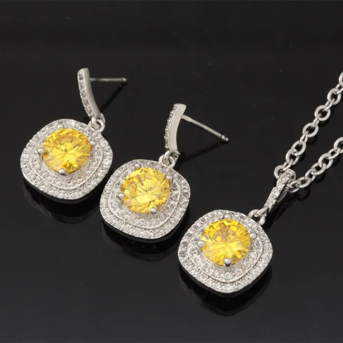 U7 Gold/Silver Color Necklace Set 10 Option Colors Pendant Necklace Earrings Nature Zirconia Jewelry Set For Women S439
U7 Gold/Silver Color Necklace Set 10 Option Colors Pendant Necklace Earrings Nature Zirconia Jewelry Set For Women S439