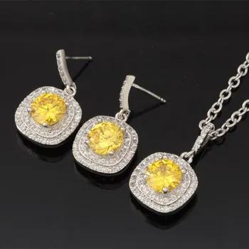U7 Gold/Silver Color Necklace Set 10 Option Colors Pendant Necklace Earrings Nature Zirconia Jewelry Set For Women S439
U7 Gold/Silver Color Necklace Set 10 Option Colors Pendant Necklace Earrings Nature Zirconia Jewelry Set For Women S439
