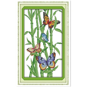 Butterflies And Bamboos Cross Stitch Kit Chinese Counted Cross Stitch Pattern 11CT 14CT Printed On Canvas Embroidery Cross Set
Butterflies And Bamboos Cross Stitch Kit Chinese Counted Cross Stitch Pattern 11CT 14CT Printed On Canvas Embroidery Cross Set