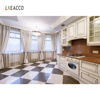 Laeacco Modern Kitchen Interior Cupboar Window Curtain Photography Background Customized Photographic Backdrops For Photo Studio 
Laeacco Modern Kitchen Interior Cupboar Window Curtain Photography Background Customized Photographic Backdrops For Photo Studio
