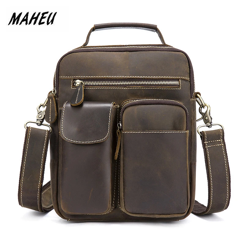 MAHEU Cow Leather Shoulder Bag For Man Small Messenger Bag Carry Packs With Phone Cigarette Pocket Handle Shoulder Bags For Men
MAHEU Cow Leather Shoulder Bag For Man Small Messenger Bag Carry Packs With Phone Cigarette Pocket Handle Shoulder Bags For Men