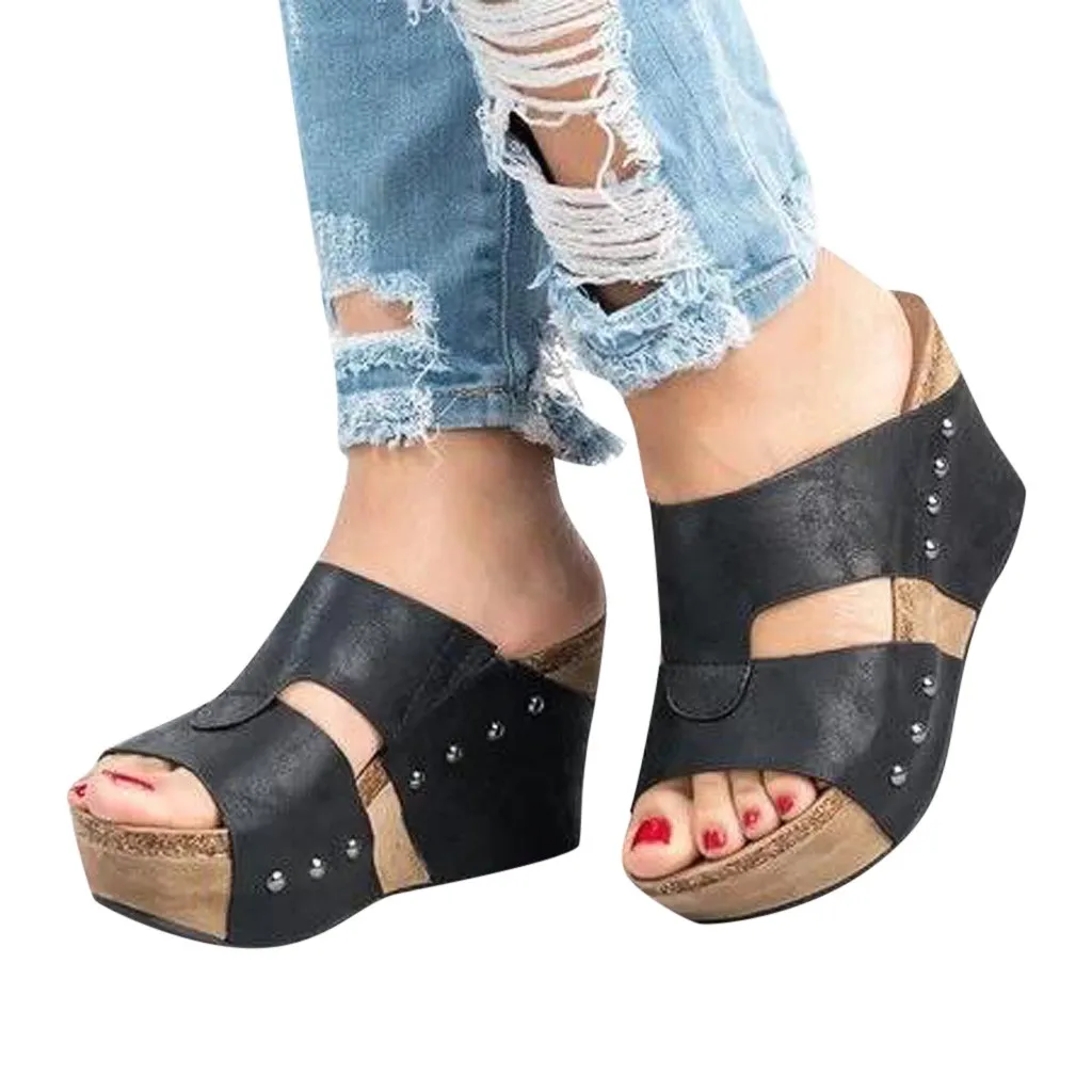 YOUYEDIAN summer sandals wedges flip flops Women Summer Rivet Beach Sandals Boho Casual Wedges Shoes Thick Bottom Slipper #w35
YOUYEDIAN summer sandals wedges flip flops Women Summer Rivet Beach Sandals Boho Casual Wedges Shoes Thick Bottom Slipper #w35