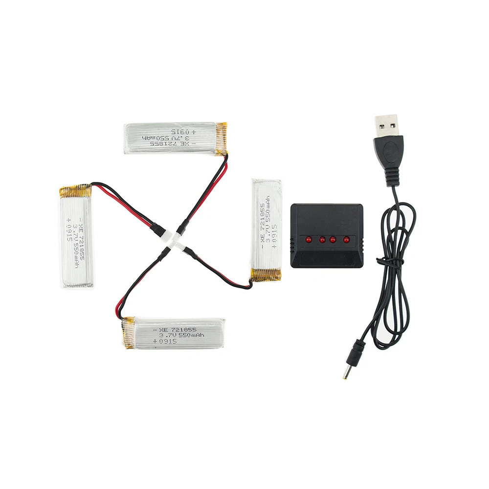 4 шт. 3 7 V 550mah Lipo батарея и зарядное устройство для Eachine E50 Wltoys V930 V977 V988 JRC H37 RC