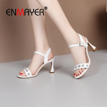 ENMAYER 2019 Genuine Leather Basic Party Summer Fashion High Heel Sandals Buckle Strap Solid Women Shoes Size 34-39 LY2068
ENMAYER 2019 Genuine Leather Basic Party Summer Fashion High Heel Sandals Buckle Strap Solid Women Shoes Size 34-39 LY2068
