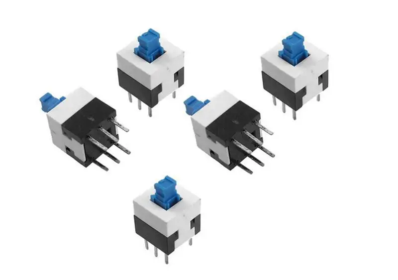 10 PCS Blue Cap Self-locking Switch 6 Pin Square Push Button Switch Blue/White/Black Keys witch Electronic Components 8X8mm
10 PCS Blue Cap Self-locking Switch 6 Pin Square Push Button Switch Blue/White/Black Keys witch Electronic Components 8X8mm