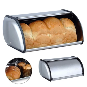 1pc Silver&Black Stainless Steel Bread Box Storage Bin Keeper Food Kitchen Container
1pc Silver&Black Stainless Steel Bread Box Storage Bin Keeper Food Kitchen Container