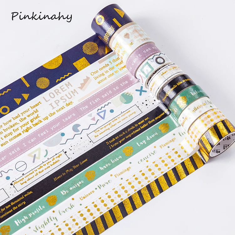 10 Rolls English Letter Collage Gold Foil Bullet Journal Washi Tape Adhesive Tape DIY Scrapbooking Sticker Label Craft Masking T
10 Rolls English Letter Collage Gold Foil Bullet Journal Washi Tape Adhesive Tape DIY Scrapbooking Sticker Label Craft Masking T
