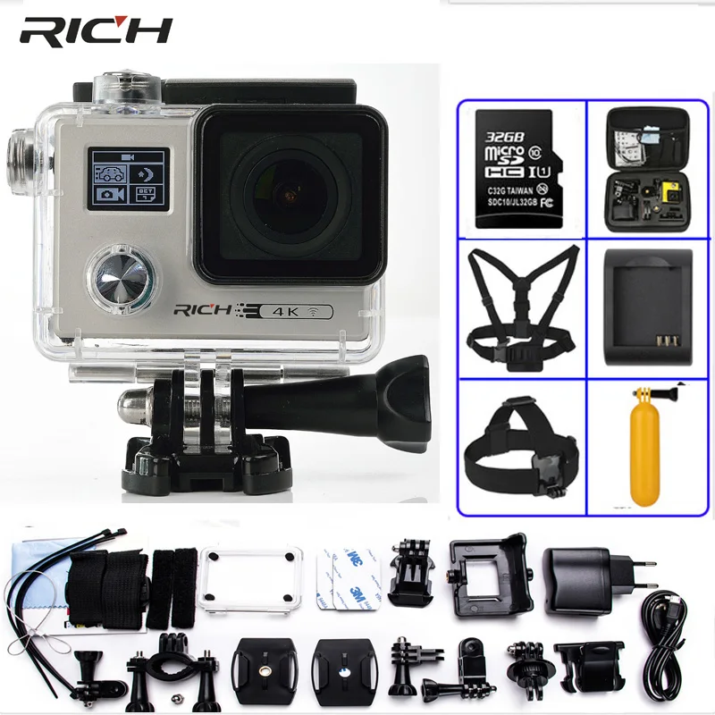 RICH Ultra HD F88 Action Camera Dual Screen NTK96660 4K 2160P 24FPS WiFi Extreme Waterproof 30M Sports Camara
RICH Ultra HD F88 Action Camera Dual Screen NTK96660 4K 2160P 24FPS WiFi Extreme Waterproof 30M Sports Camara