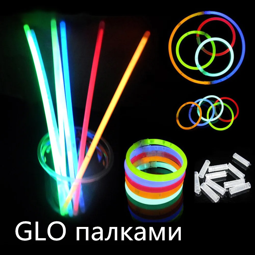 

luminescent toys 100PCS Premium Glow Sticks Bracelets Neon Light Glowing Party Favors Rally Raves Funny Gift Z0301