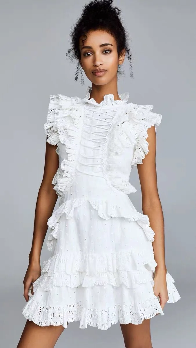 Women's Bandage Dress New 2019 Summer Celebrity Party White Jacquard Mesh Lace Horn Dress Vestidos Sexy Fashion Wholesale
Women's Bandage Dress New 2019 Summer Celebrity Party White Jacquard Mesh Lace Horn Dress Vestidos Sexy Fashion Wholesale