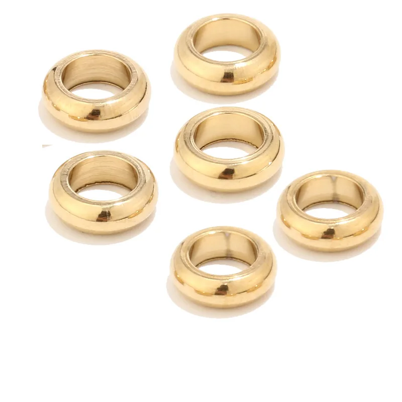 20pcs Gold Tone Stainless Steel 6mm/8mm Big Hole Spacer Circle Beads Fit European Leather Cord Bracelet Jewelry Making Findings
20pcs Gold Tone Stainless Steel 6mm/8mm Big Hole Spacer Circle Beads Fit European Leather Cord Bracelet Jewelry Making Findings