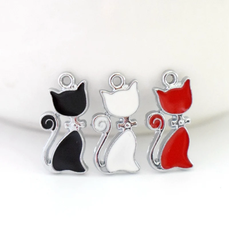 White Black Red Cat Pendant Exquisite Animal Charms Elegant DIY Accessories For Handmade Women Jewelry Necklace Bracelets
White Black Red Cat Pendant Exquisite Animal Charms Elegant DIY Accessories For Handmade Women Jewelry Necklace Bracelets