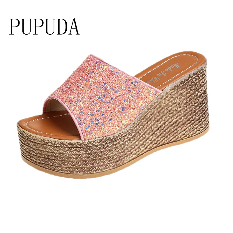 Platform Sandals Casual Wedges Shoes For Women Lightweight Bling One-word Drag Fashion Classic Slippers wide PUPUDA
Platform Sandals Casual Wedges Shoes For Women Lightweight Bling One-word Drag Fashion Classic Slippers wide PUPUDA