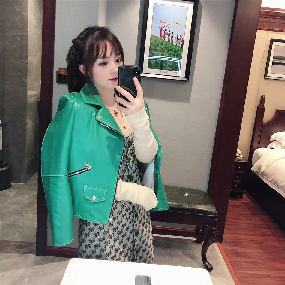 women fashion sheep leather genuine leather jacket (15)