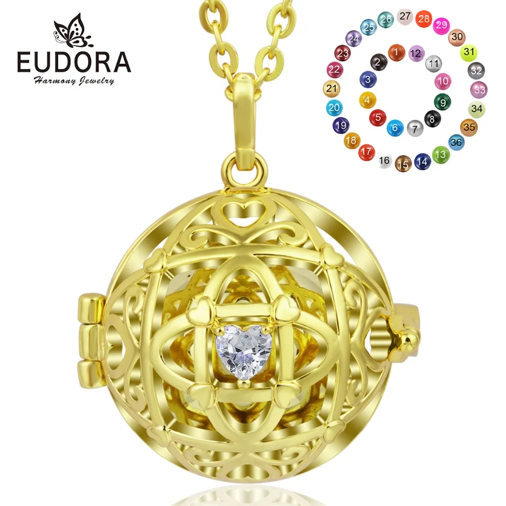 Eudora 18mm Mexico bola Pendant Harmony Pregnancy Ball Necklace Gold Heart CZ Cage Locket fit Musical Sound Chime Ball K247G18
Eudora 18mm Mexico bola Pendant Harmony Pregnancy Ball Necklace Gold Heart CZ Cage Locket fit Musical Sound Chime Ball K247G18