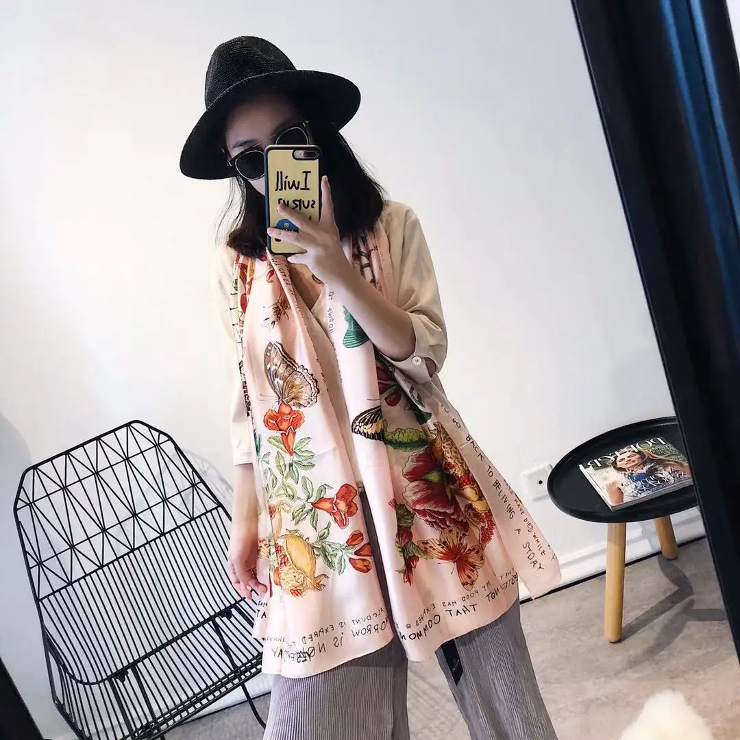 New Silk Scarf Satin Silk Printed Long Towel Gift Shawl in Spring, Summer and Autumn 90*180cm 68091
New Silk Scarf Satin Silk Printed Long Towel Gift Shawl in Spring, Summer and Autumn 90*180cm 68091