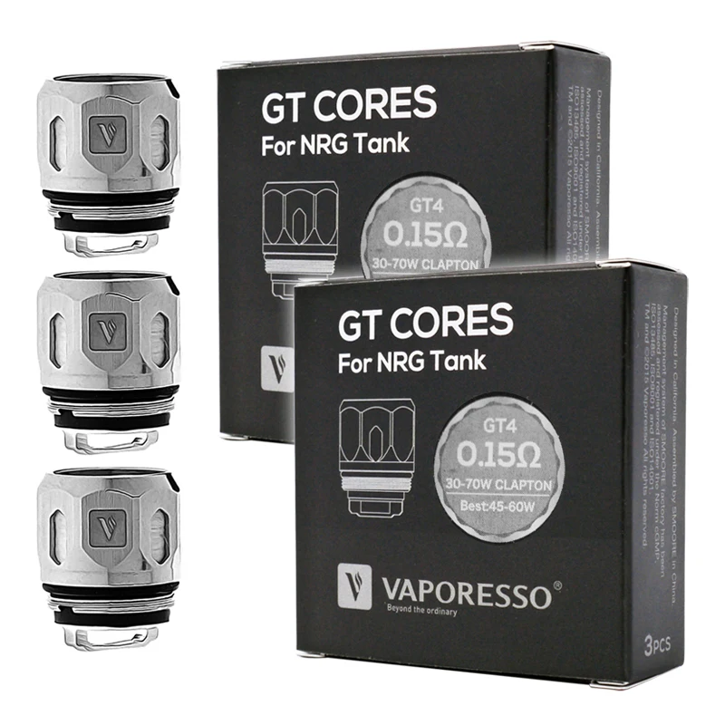 Vaporesso GT4 0.15ohm Cores Atomizer Replacement Coil Head 6 Pieces for NRG GT4 Tank
Vaporesso GT4 0.15ohm Cores Atomizer Replacement Coil Head 6 Pieces for NRG GT4 Tank