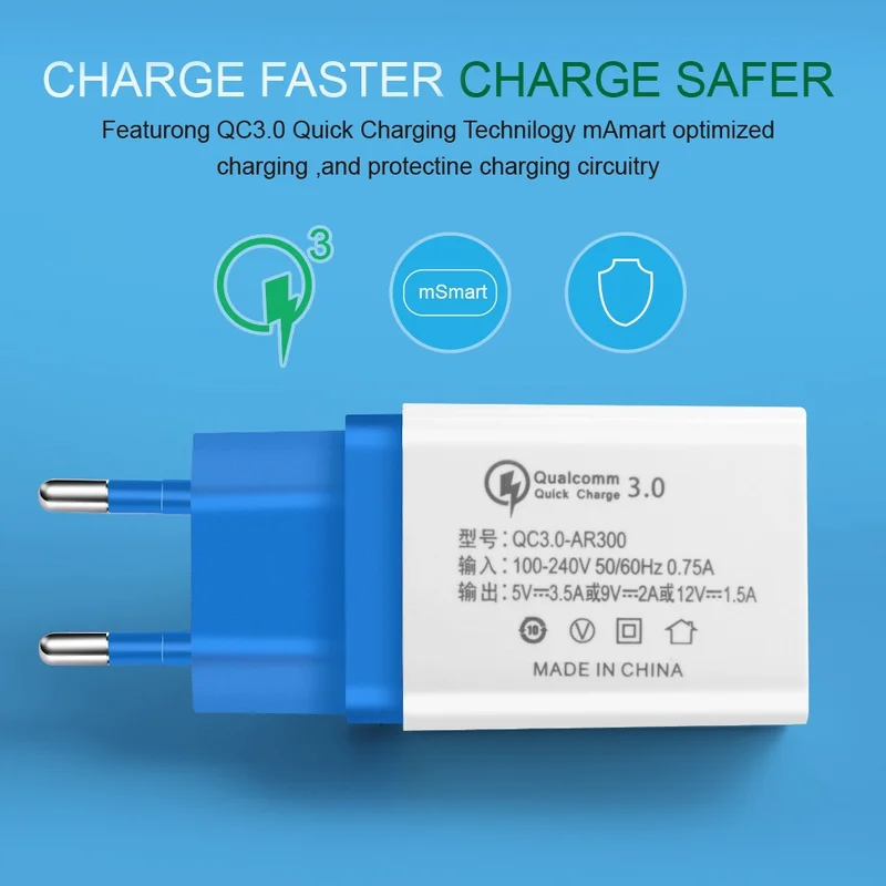Mzxtby QC3.0 18W Single USB Fast Charger Plug Mobile Phone Charger for IPhone Samsung Huawei Xiaomi Redmi Mi Oppo Vivo Charging
Mzxtby QC3.0 18W Single USB Fast Charger Plug Mobile Phone Charger for IPhone Samsung Huawei Xiaomi Redmi Mi Oppo Vivo Charging