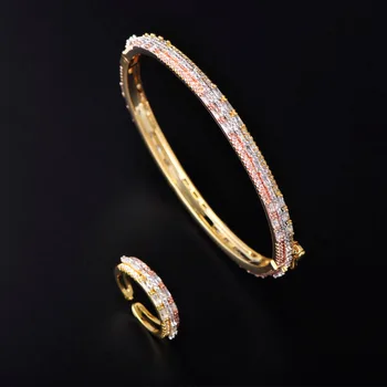 Blucome New Arrival Luxury Geometric Bangle Ring Sets Shiny CZ Zircon Copper Accessories Women's Ceremony Bridal Wedding Gifts
Blucome New Arrival Luxury Geometric Bangle Ring Sets Shiny CZ Zircon Copper Accessories Women's Ceremony Bridal Wedding Gifts