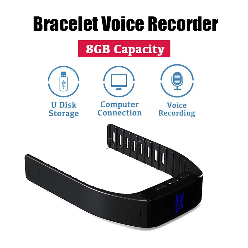 30 Hours Audio Bracelet Voice Recorder 8GB Flash Drive MP3 Music Player Digital Voice Activated Recording Watch IP67 Waterproof
30 Hours Audio Bracelet Voice Recorder 8GB Flash Drive MP3 Music Player Digital Voice Activated Recording Watch IP67 Waterproof