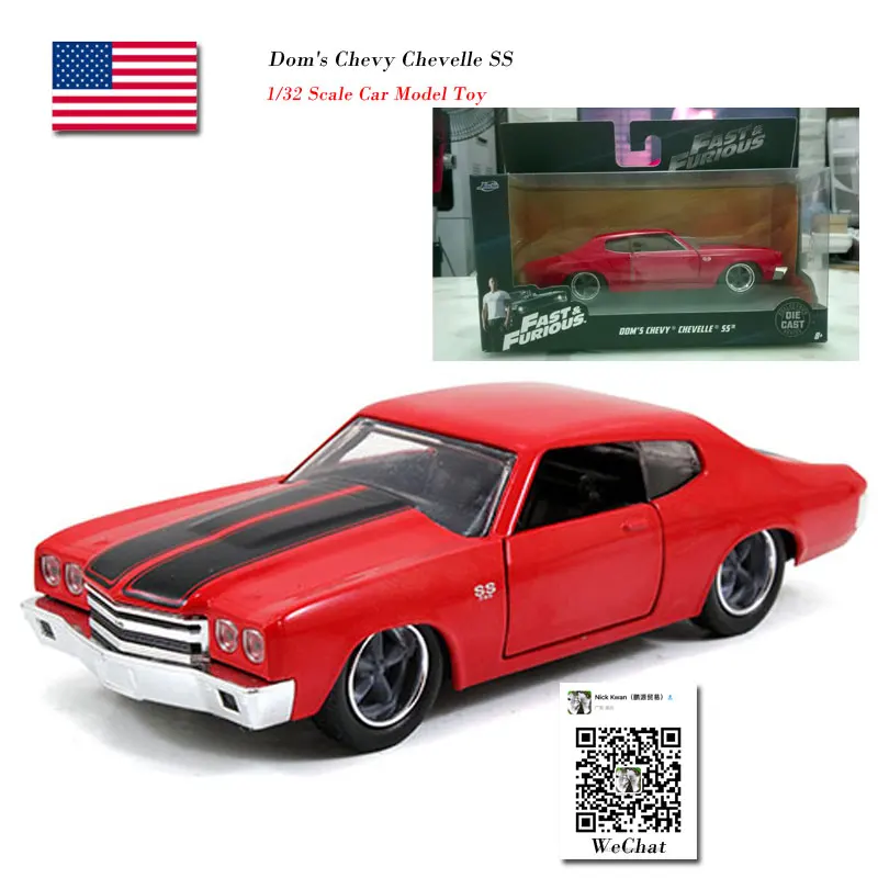 JADA 1/32 Scale Car Model Toys Fast&Furious 1970 Dom's Chevy Chevelle SS Diecast Metal Car Model Toy For Gift/Kids/Collection
JADA 1/32 Scale Car Model Toys Fast&Furious 1970 Dom's Chevy Chevelle SS Diecast Metal Car Model Toy For Gift/Kids/Collection