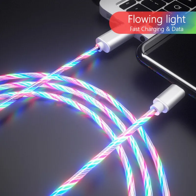 Bright Glow Flow Color LED Data Line USB Charge Cable Micro/Type C/8 Pin For iPhone Lighting Android Mobile Phone Charger Cord
Bright Glow Flow Color LED Data Line USB Charge Cable Micro/Type C/8 Pin For iPhone Lighting Android Mobile Phone Charger Cord