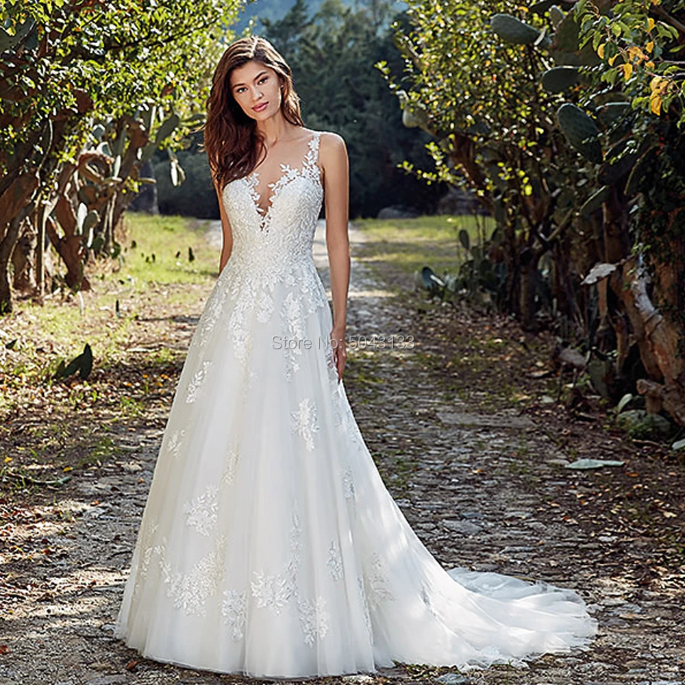 V Neck Lace Straps A Line Wedding Dresses Off The Shoulder Appliques Backless Bridal Wedding Dress Formal Robe De Mariee
V Neck Lace Straps A Line Wedding Dresses Off The Shoulder Appliques Backless Bridal Wedding Dress Formal Robe De Mariee