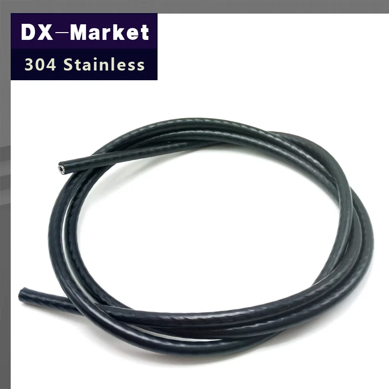 4mm wire rope , 10meter/lot , 7*7 , Black Plastic Coating 304 Stainless Steel Wire Rope pulling rope Mold Fishing rope
4mm wire rope , 10meter/lot , 7*7 , Black Plastic Coating 304 Stainless Steel Wire Rope pulling rope Mold Fishing rope