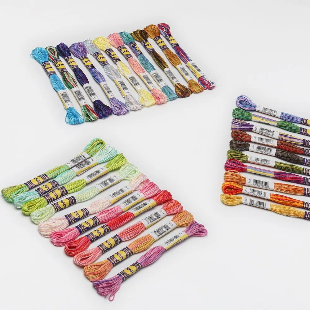 Variegated Cotton Embroidery Floss 6 strands 8 meters per skein Color Variation Cross stitch Thread 30 DMC Colors in 3 Sets
Variegated Cotton Embroidery Floss 6 strands 8 meters per skein Color Variation Cross stitch Thread 30 DMC Colors in 3 Sets