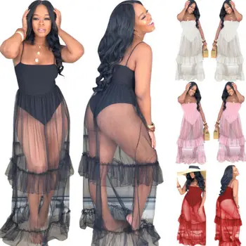 Women Sleeveless See Through Mesh Sheer Maxi Dress Swing Plated Spaghetti Strap Sundress Clubwear Summer Beach Party Dresses
Women Sleeveless See Through Mesh Sheer Maxi Dress Swing Plated Spaghetti Strap Sundress Clubwear Summer Beach Party Dresses