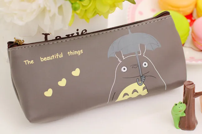 Cute Totoro Grey Waterproof Pencil Case