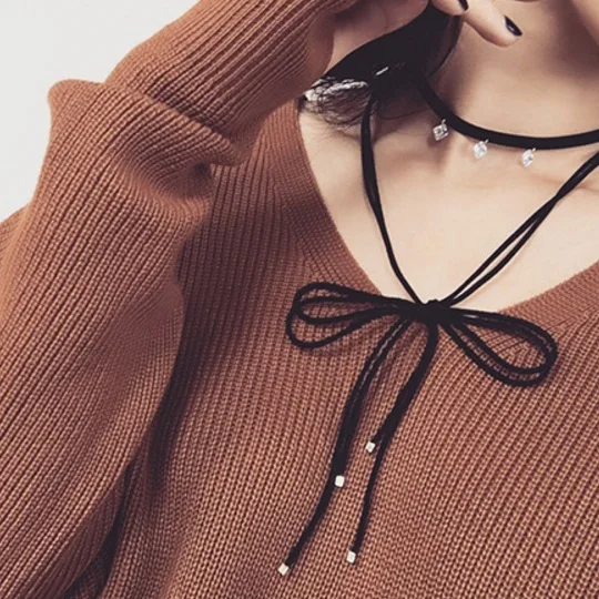 2016 Korean Fashion Accessories Three Zircon Multi-deck Tie Bowknot Necklace For Girls Fashion Kolye Good Quality
2016 Korean Fashion Accessories Three Zircon Multi-deck Tie Bowknot Necklace For Girls Fashion Kolye Good Quality