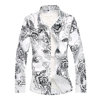 White & Black Men Flower Shirt Slim Design Shirt Men Asian Size S - 7XL mens shirts long sleeve
White & Black Men Flower Shirt Slim Design Shirt Men Asian Size S - 7XL mens shirts long sleeve