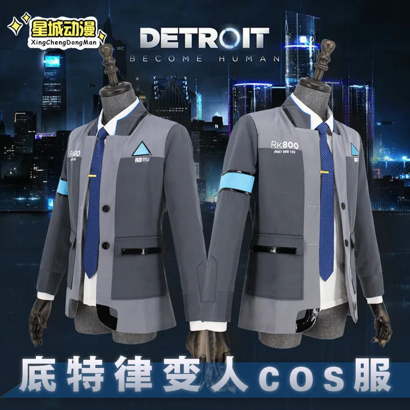 

Takerlama New! Game Detroit: Become Human Connor RK800 Agent Suit Uniform Tight Unifrom Cosplay Costume for Halloween