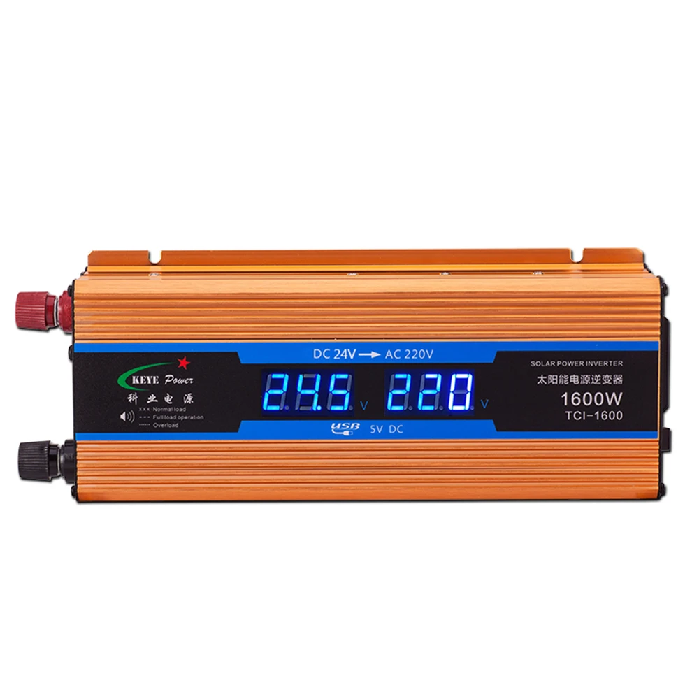 High Quality 24V 1600W Car inverter DC 24V to AC 220V Power Supply Car Voltage Converter with USB Charger CY923-CN
High Quality 24V 1600W Car inverter DC 24V to AC 220V Power Supply Car Voltage Converter with USB Charger CY923-CN
